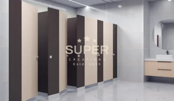 Premium Bathroom cubicle partitions in the washroom setting