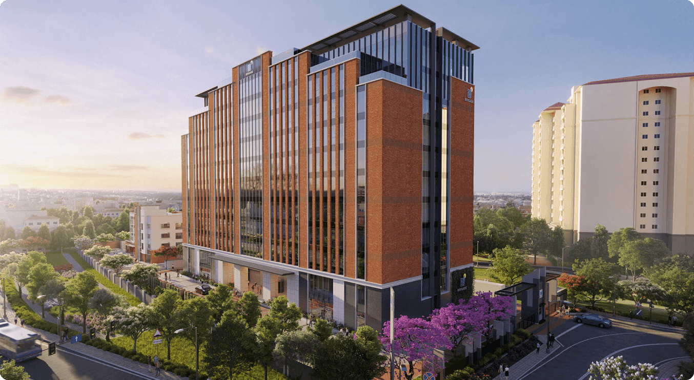 Restroom cubicle installed in corporate IT park -durable and sleek design